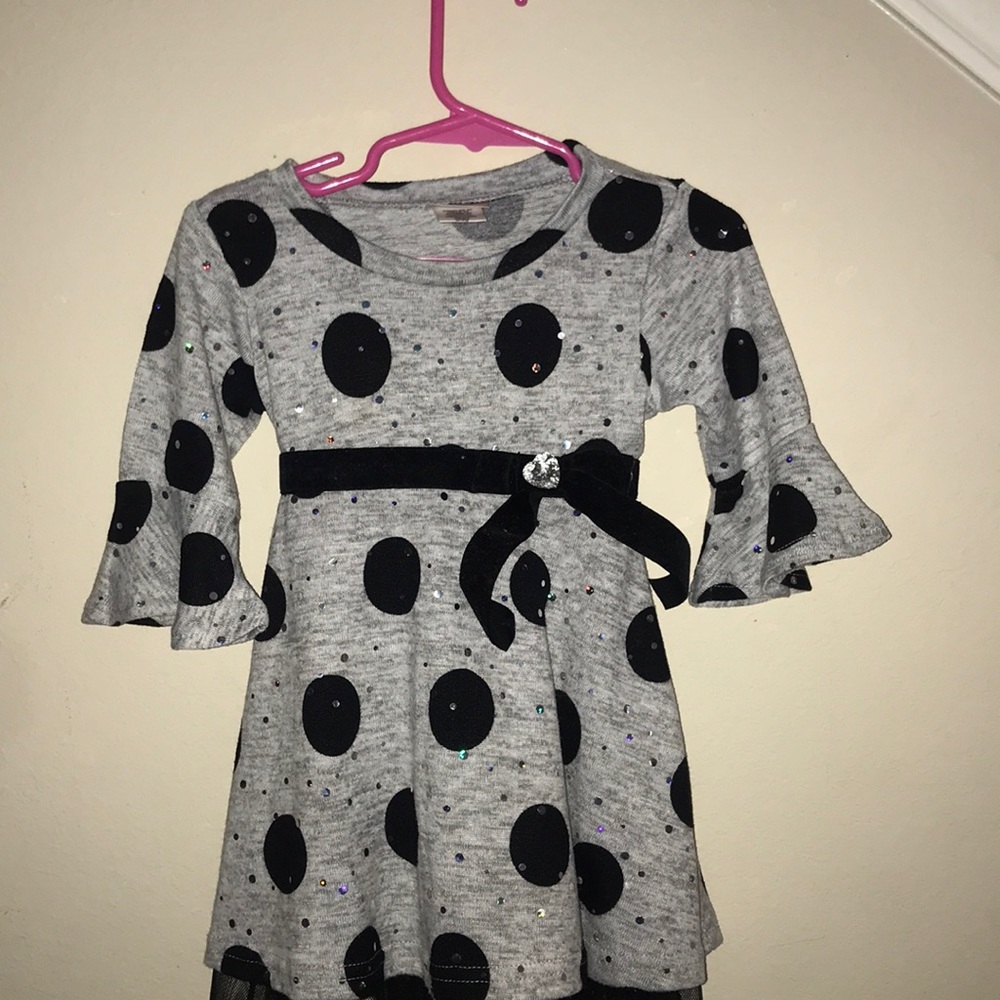 Polka Dot black and gray dress